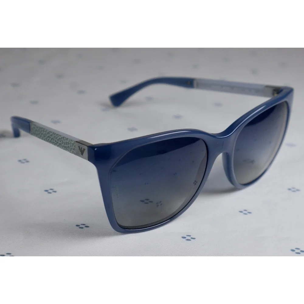 Emporio Armani EA 4075 5505/4L Blue Square Sunglasses Women 57-17-140